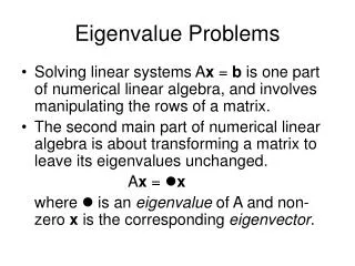 Eigenvalue Problems