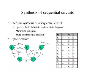 Synthesis of sequential circuits