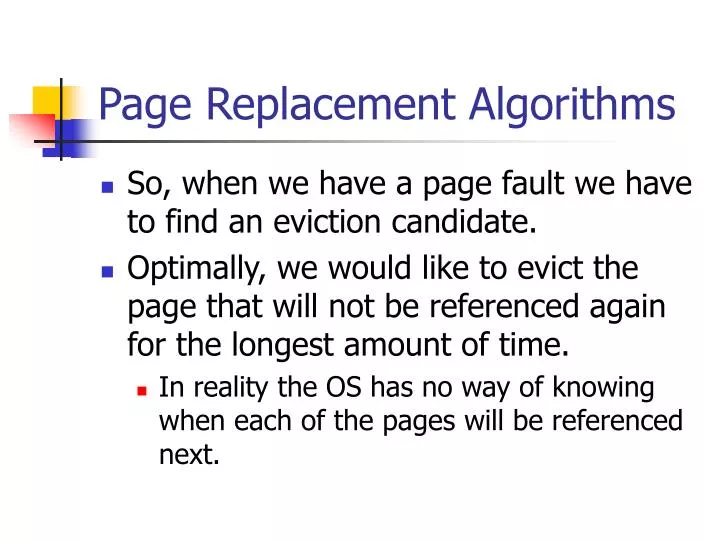 page replacement algorithms
