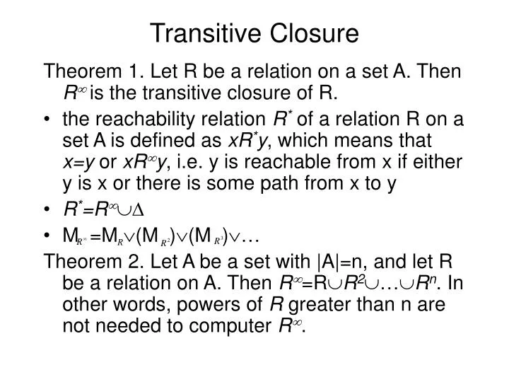 transitive closure