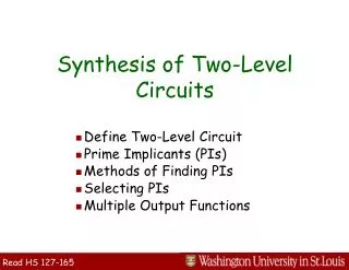Synthesis of Two-Level Circuits