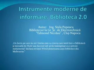 instrumente moderne de informare biblioteca 2 0