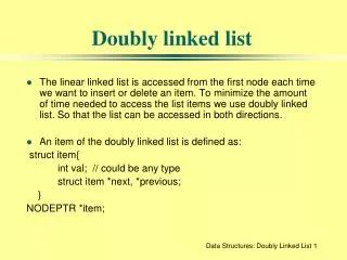 Doubly linked list