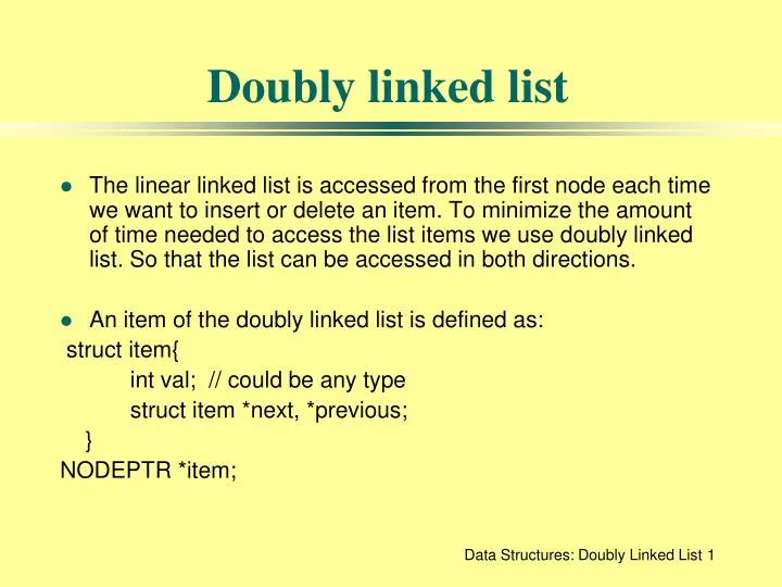 doubly linked list