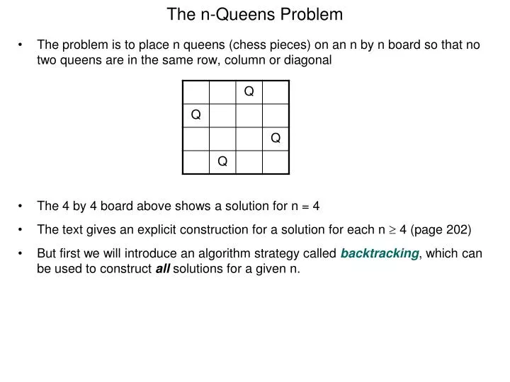 the n queens problem