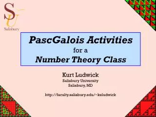 PascGalois Activities for a Number Theory Class