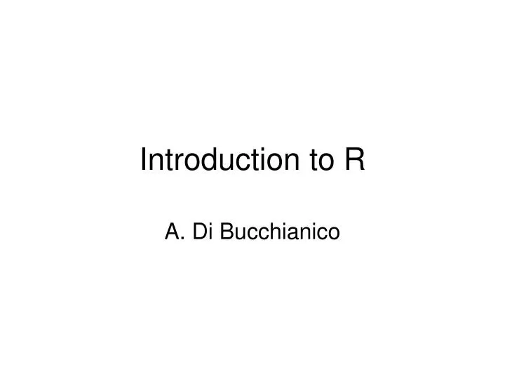 introduction to r