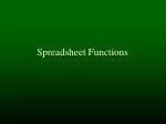 Spreadsheet Functions - slide 1