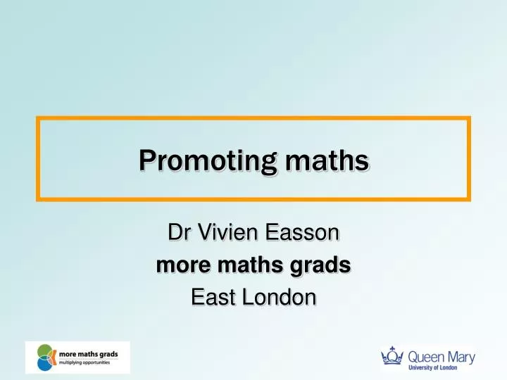 promoting maths