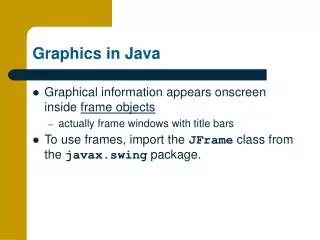 Graphics in Java