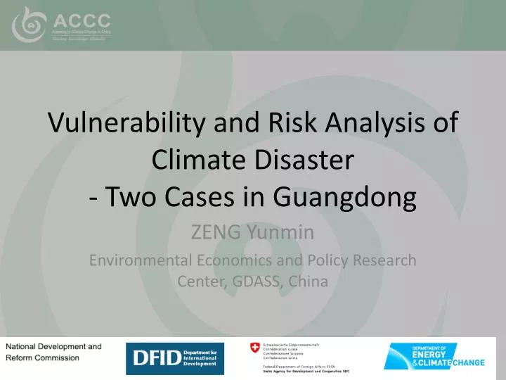 vulnerability and risk analysis of climate disaster two cases in guangdong