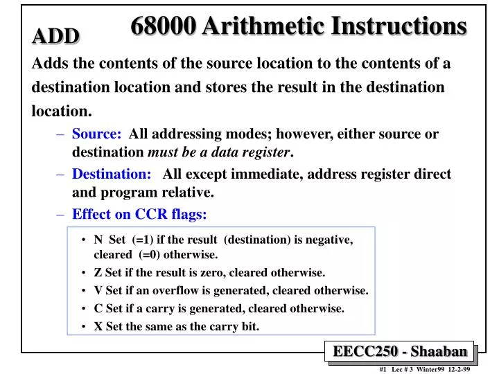 68000 arithmetic instructions