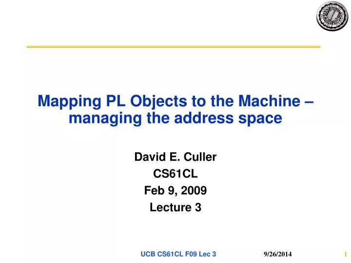 mapping pl objects to the machine managing the address space