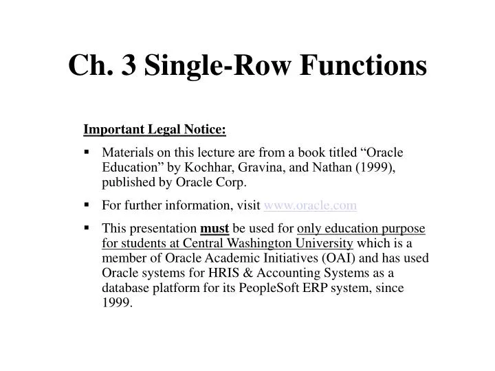 ch 3 single row functions