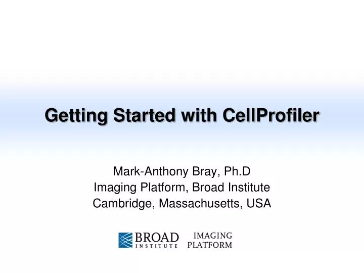 getting started with cellprofiler