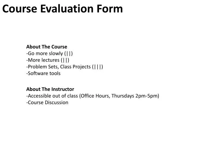 course evaluation form