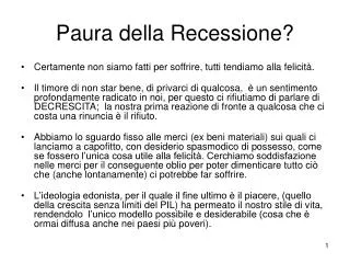 paura della recessione