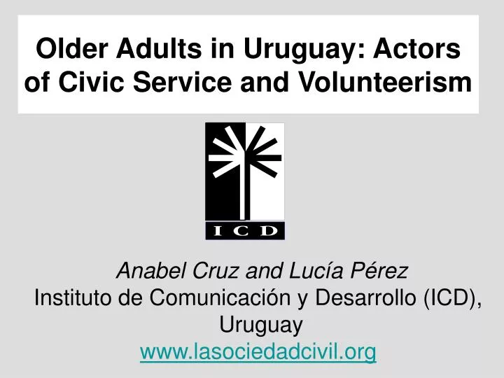 older adults in uruguay actors of civic service and volunteerism