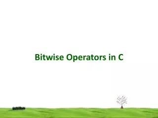 Bitwise Operators in C