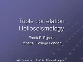 Triple correlation Helioseismology