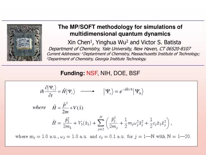 the mp soft methodology for simulations of multidimensional quantum dynamics