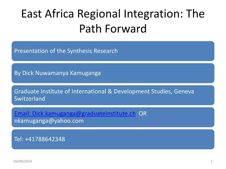 east africa regional integration the path forward