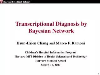 Transcriptional Diagnosis by Bayesian Network