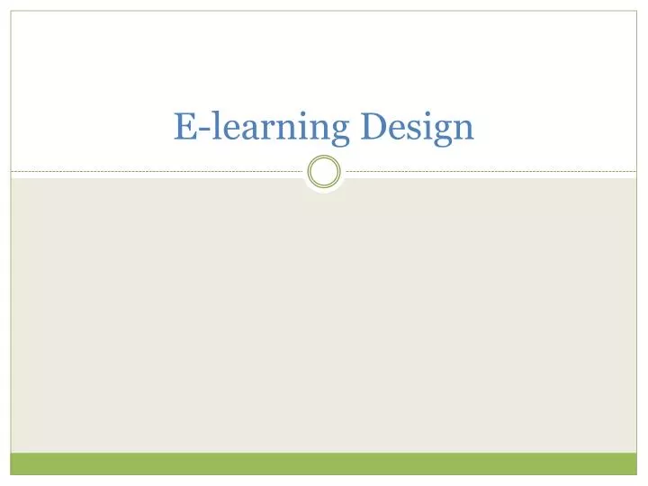e learning design