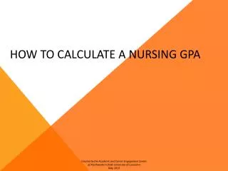 HOW TO CALCULATE A NURSING GPA