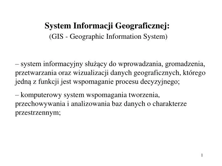 system informacji geograficznej gis geographic information system