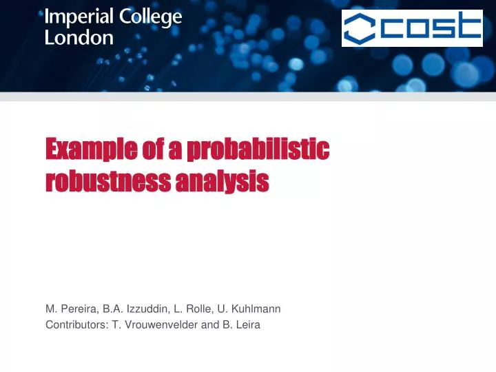 example of a probabilistic robustness analysis