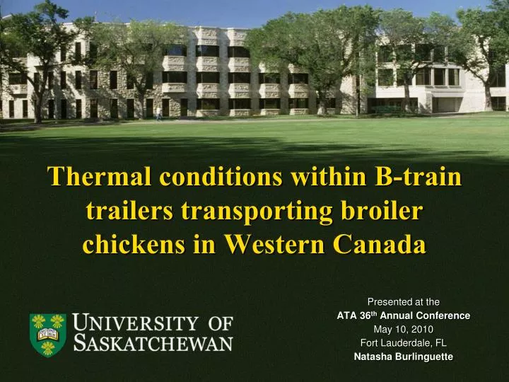 thermal conditions within b train trailers transporting broiler chickens in western canada