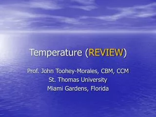 Temperature ( REVIEW )