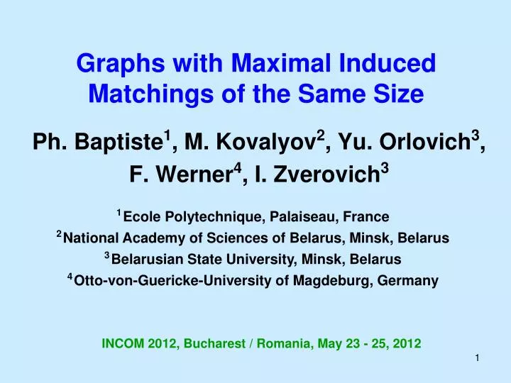 graphs with maximal induced matchings of the same size