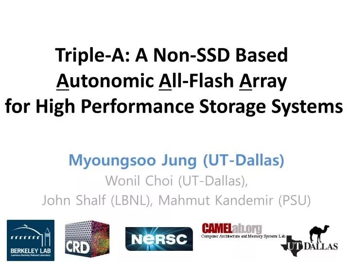 triple a a non ssd based a utonomic a ll flash a rray for high performance storage systems