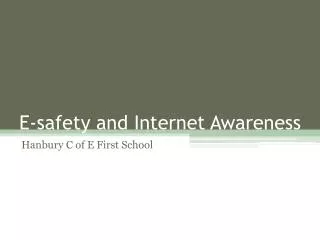 E-safety and Internet Awareness