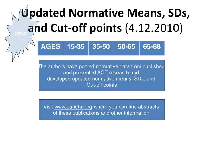 updated normative means sds and cut off points 4 12 2010