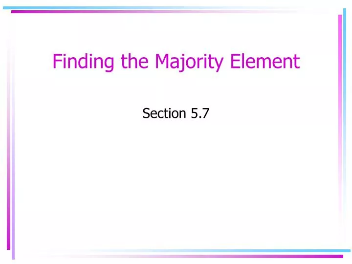 finding the majority element