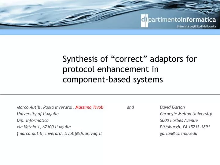synthesis of correct adaptors for protocol enhancement in component based systems