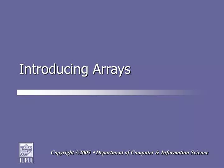 introducing arrays