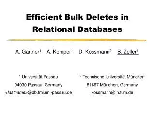 Efficient Bulk Deletes in Relational Databases