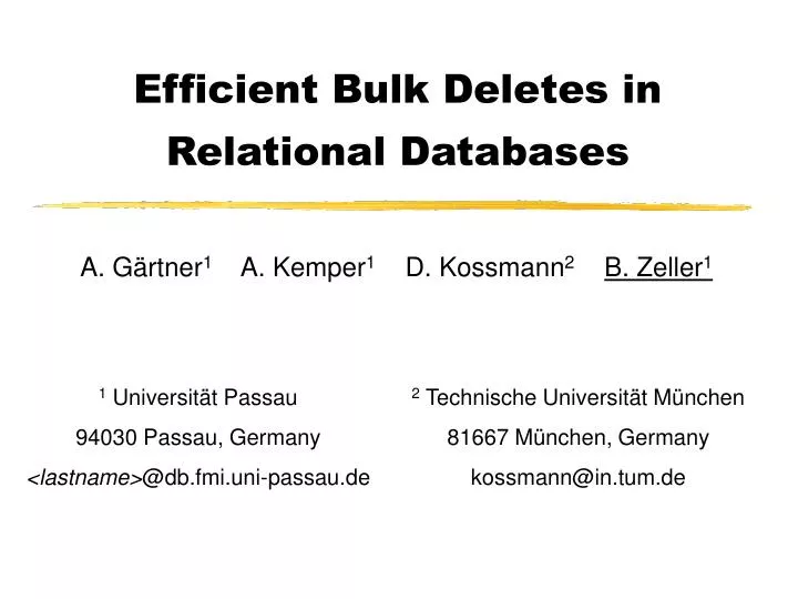 efficient bulk deletes in relational databases