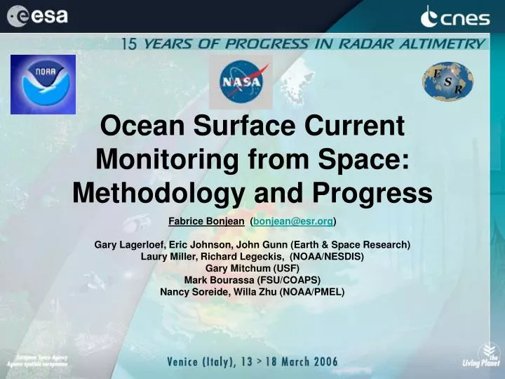 ocean surface current monitoring from space methodology and progress