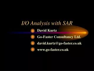 I/O Analysis with SAR
