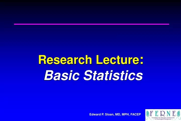 research lecture basic statistics