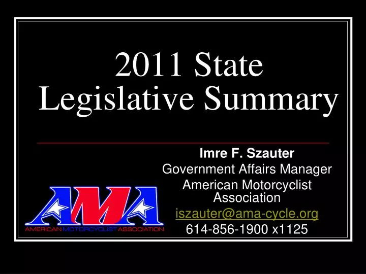 2011 state legislative summary