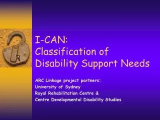 I-CAN: Classification of Disability Support Needs