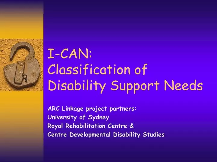 i can classification of disability support needs