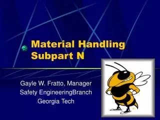 Material Handling Subpart N