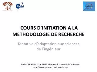 cours d initiation a la methodologie de recherche